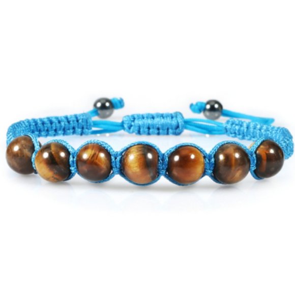 Tiger Eye Bracelet,Shambella Style Bracelet,Tiger Eye Stone Bracelet,8mm Beads - Picture 1 of 1